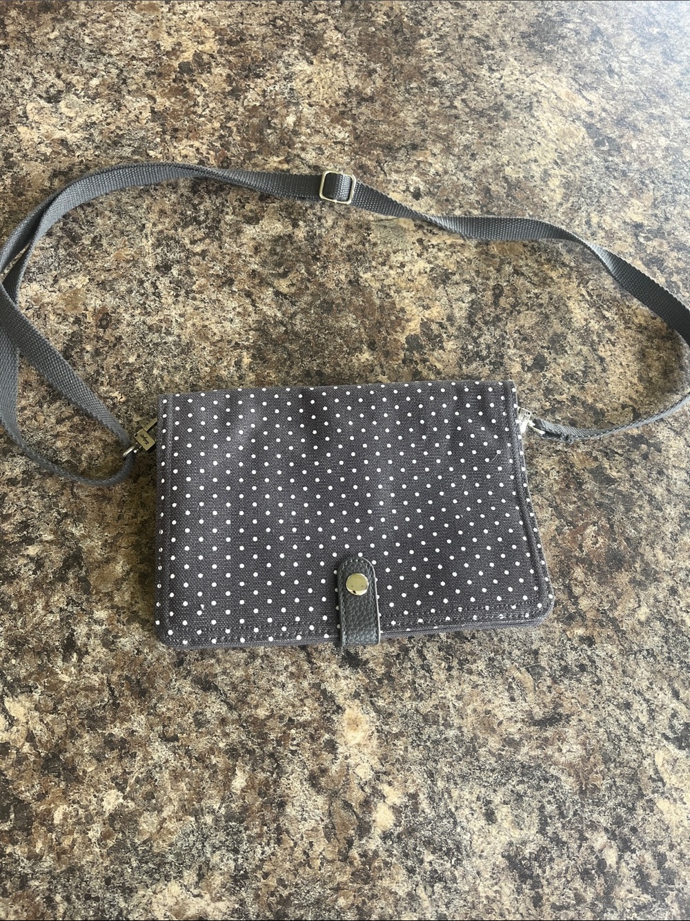 thirty-one Gray Polka Dot Crossbody Bag